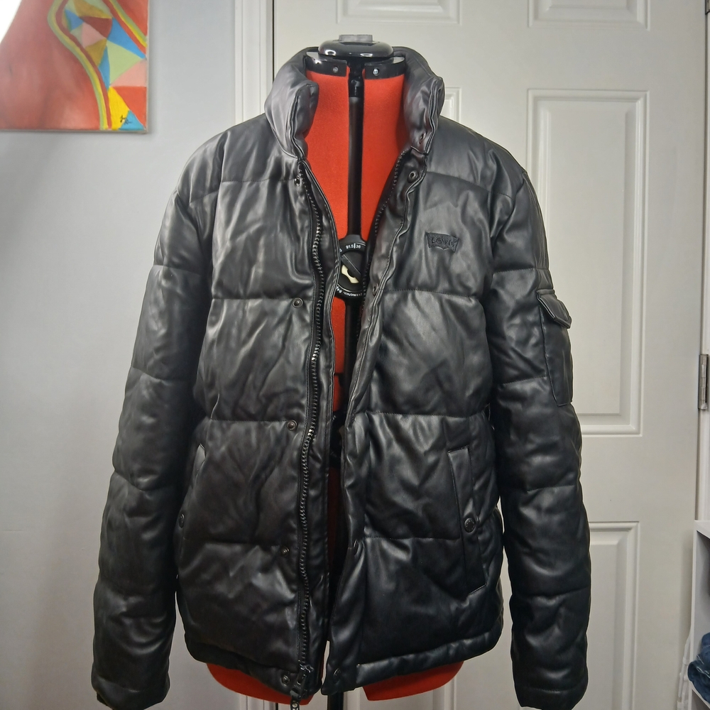 Levi's Charcoal Puffer Jacket for Men